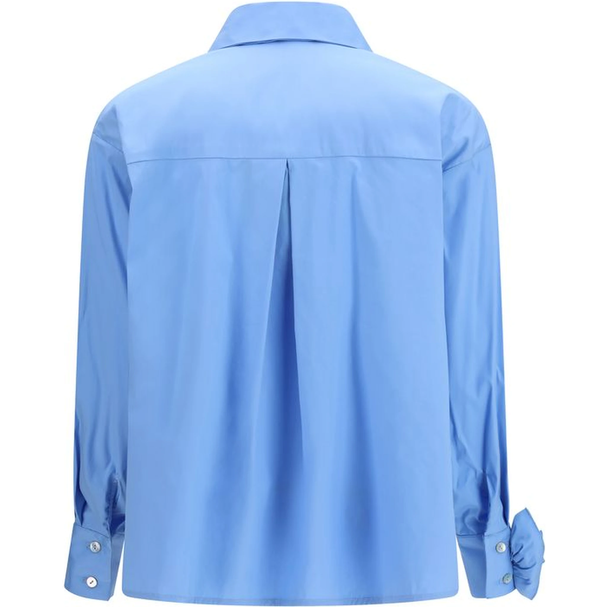 قميص قطني أزرق بنقشة