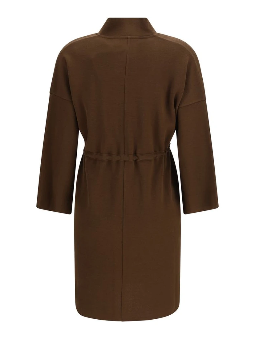 Brown Viscose Sleveless Jacket