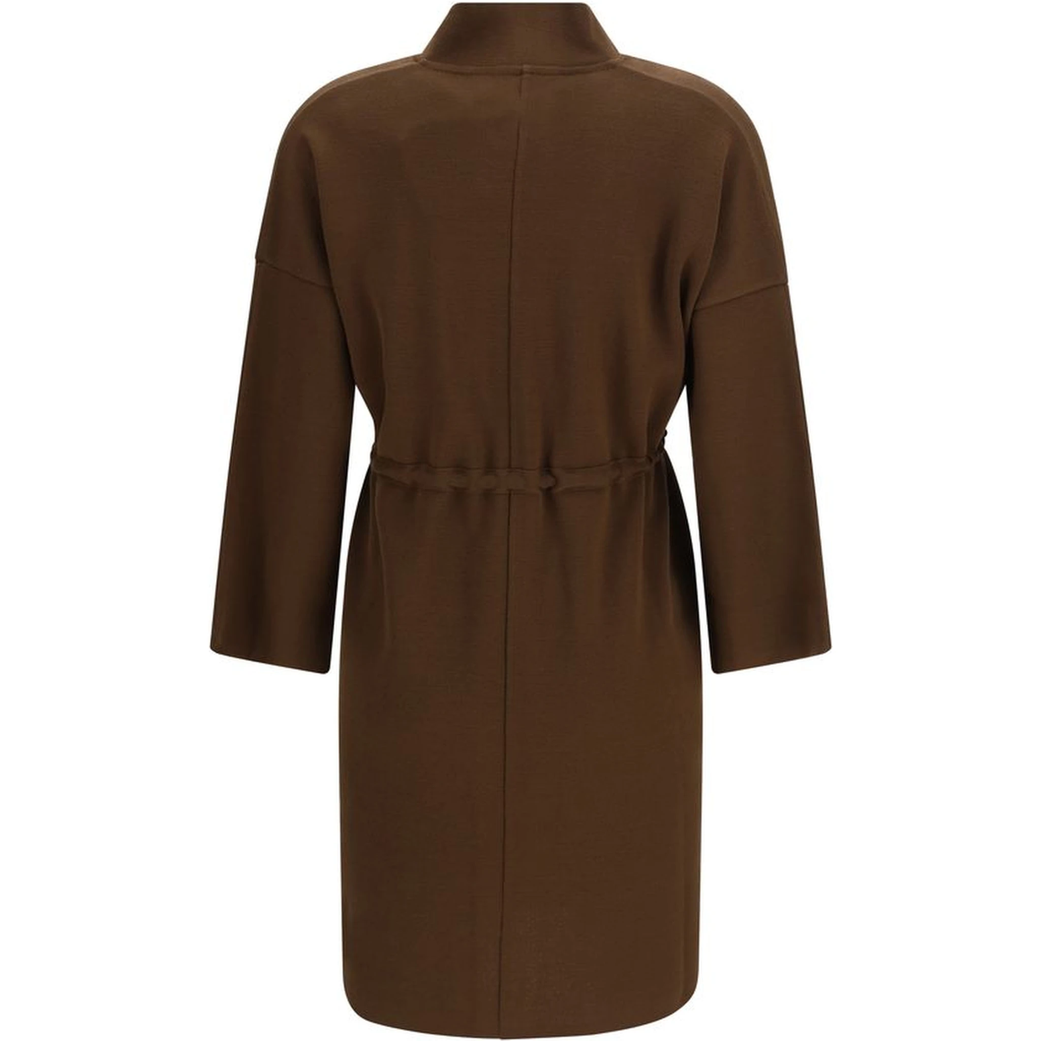Brown Viscose Sleveless Jacket