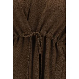 Brown Viscose Sleveless Jacket