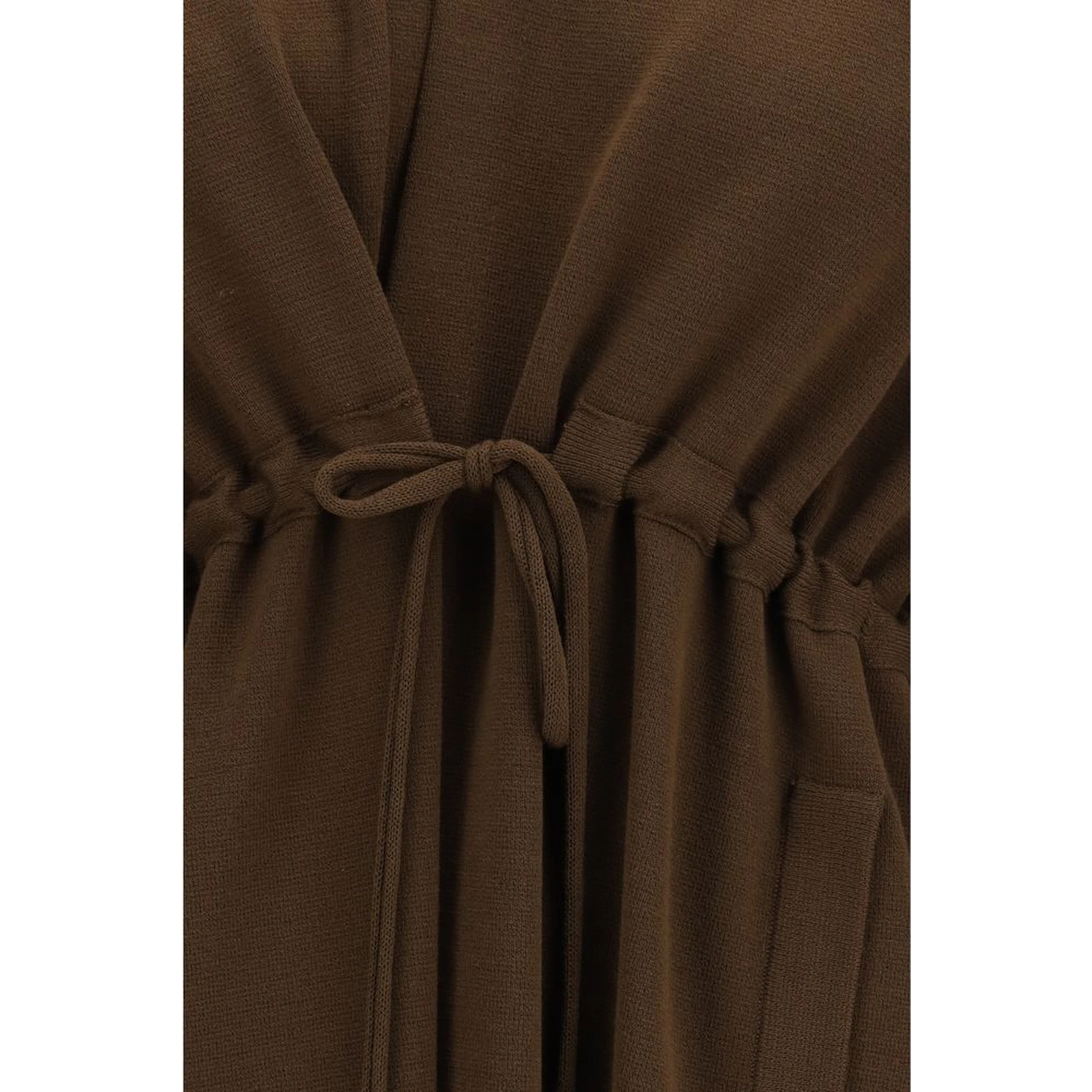 Brown Viscose Sleveless Jacket