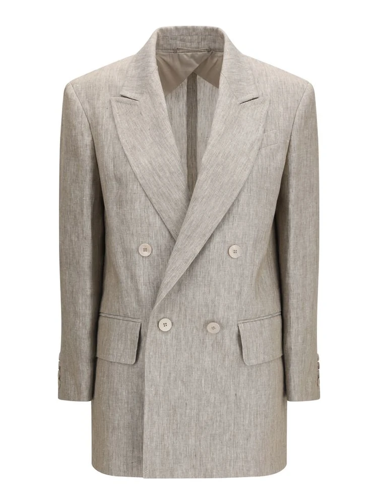 Beige Linen Blazer