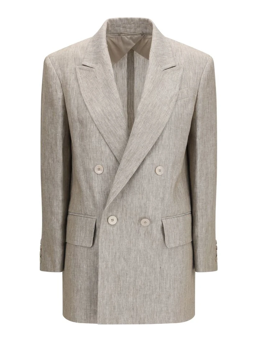 Beige Linen Blazer