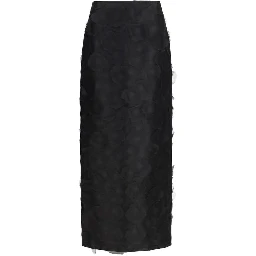 Black Silk Long Skirt