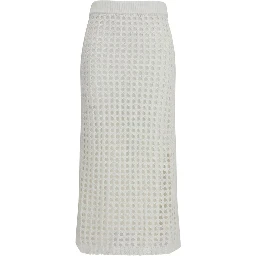 White Cotton Midi Skirt