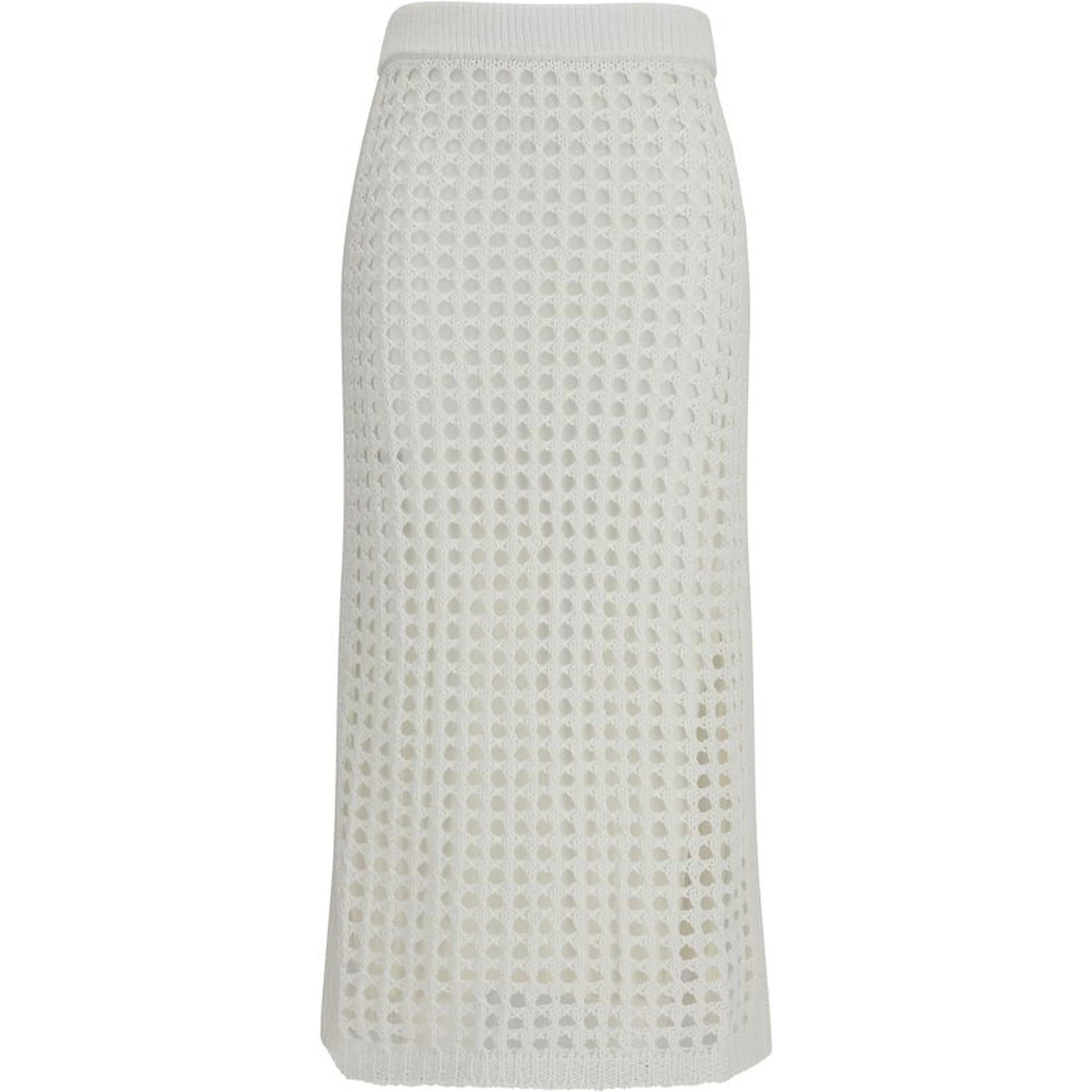 White Cotton Midi Skirt
