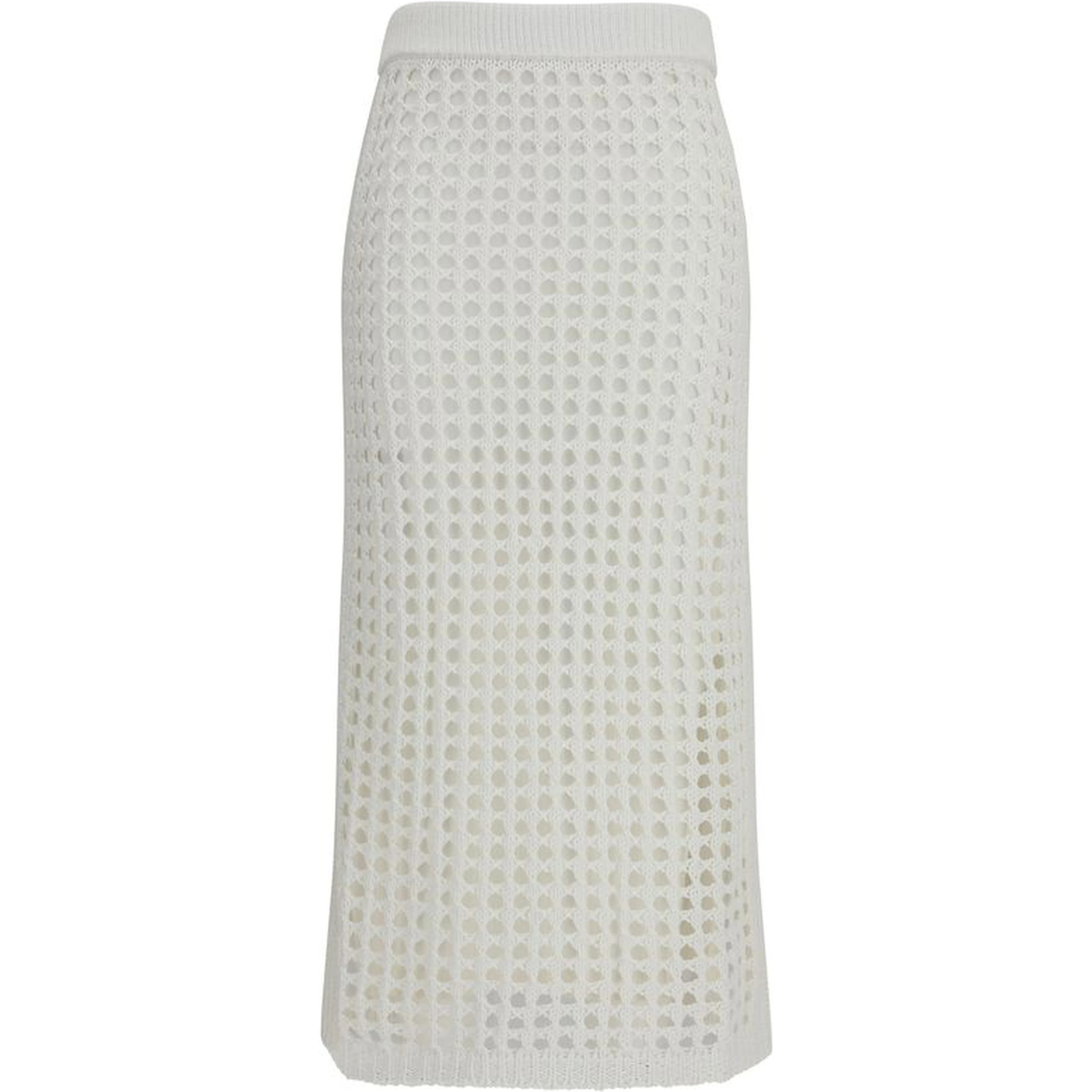 White Cotton Midi Skirt