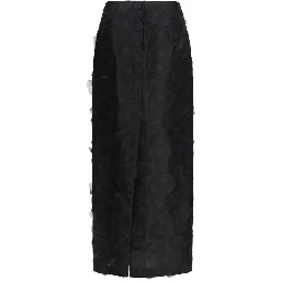 Black Silk Long Skirt