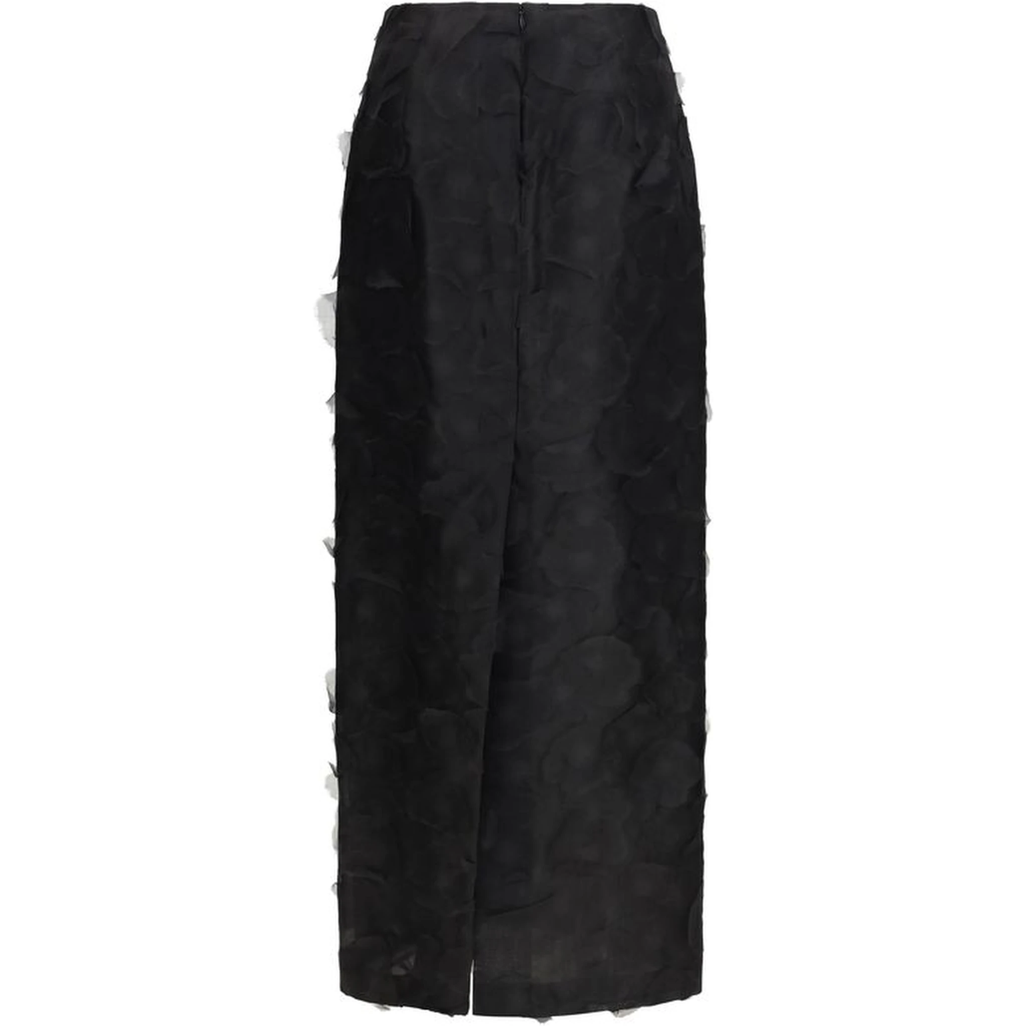 Black Silk Long Skirt