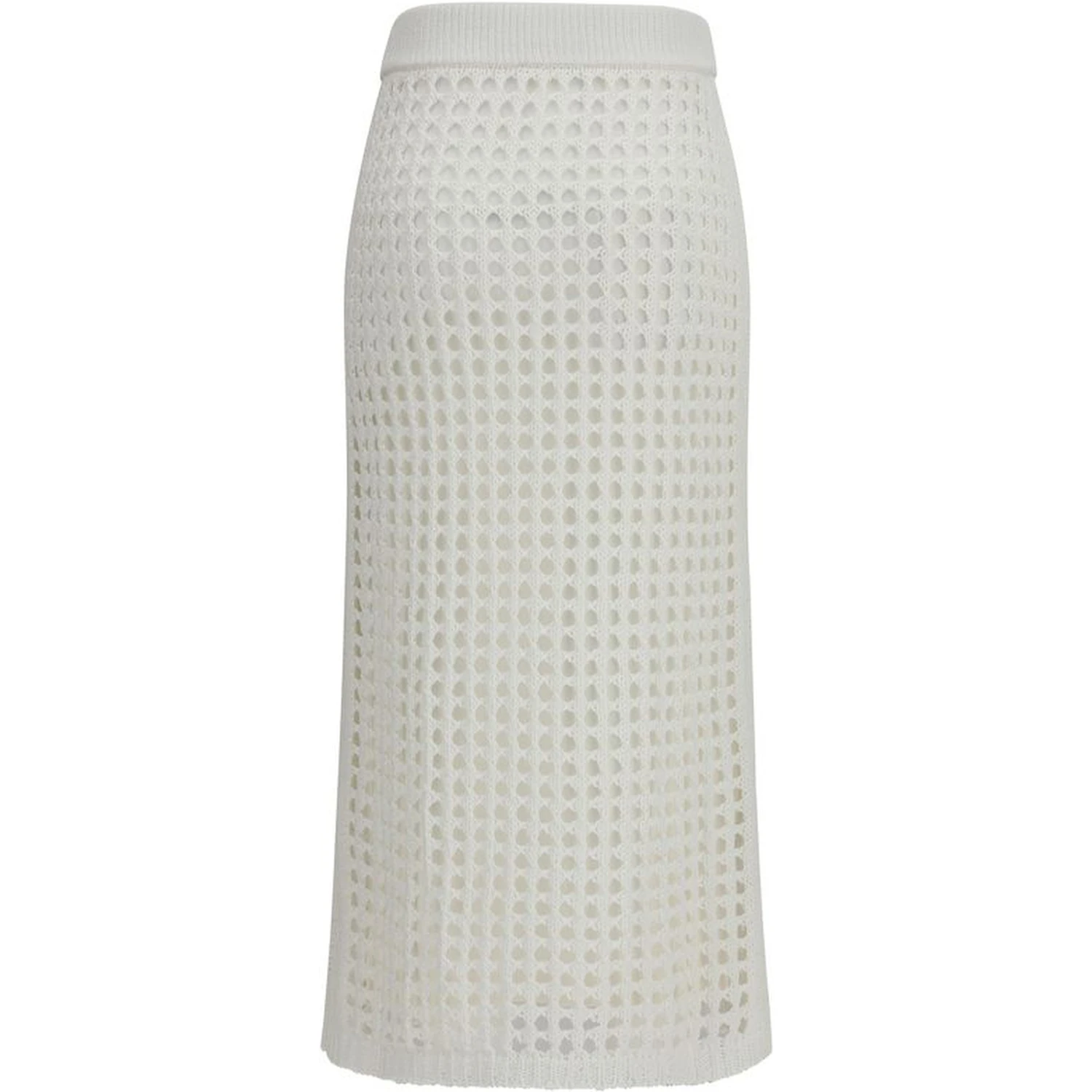 White Cotton Midi Skirt