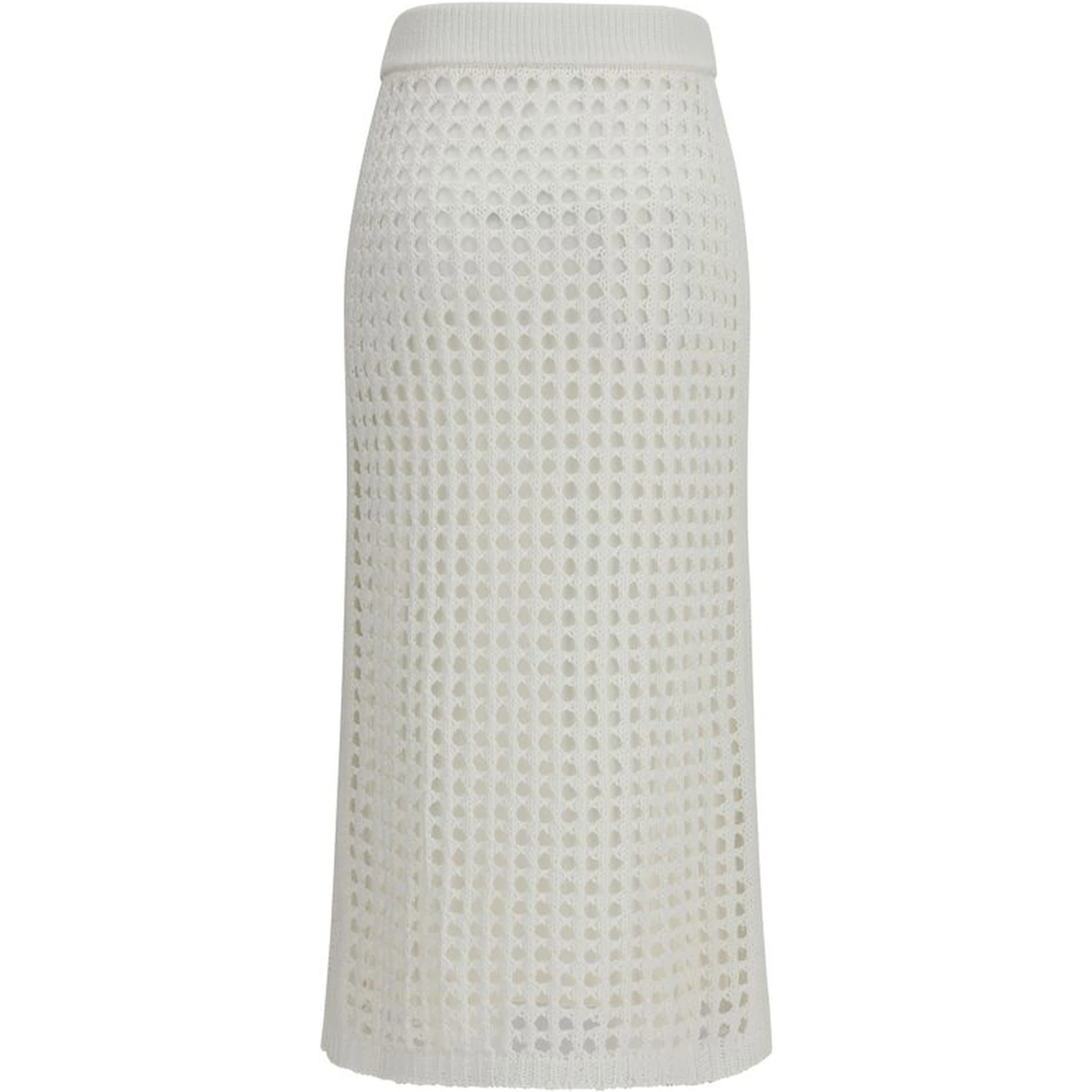 White Cotton Midi Skirt