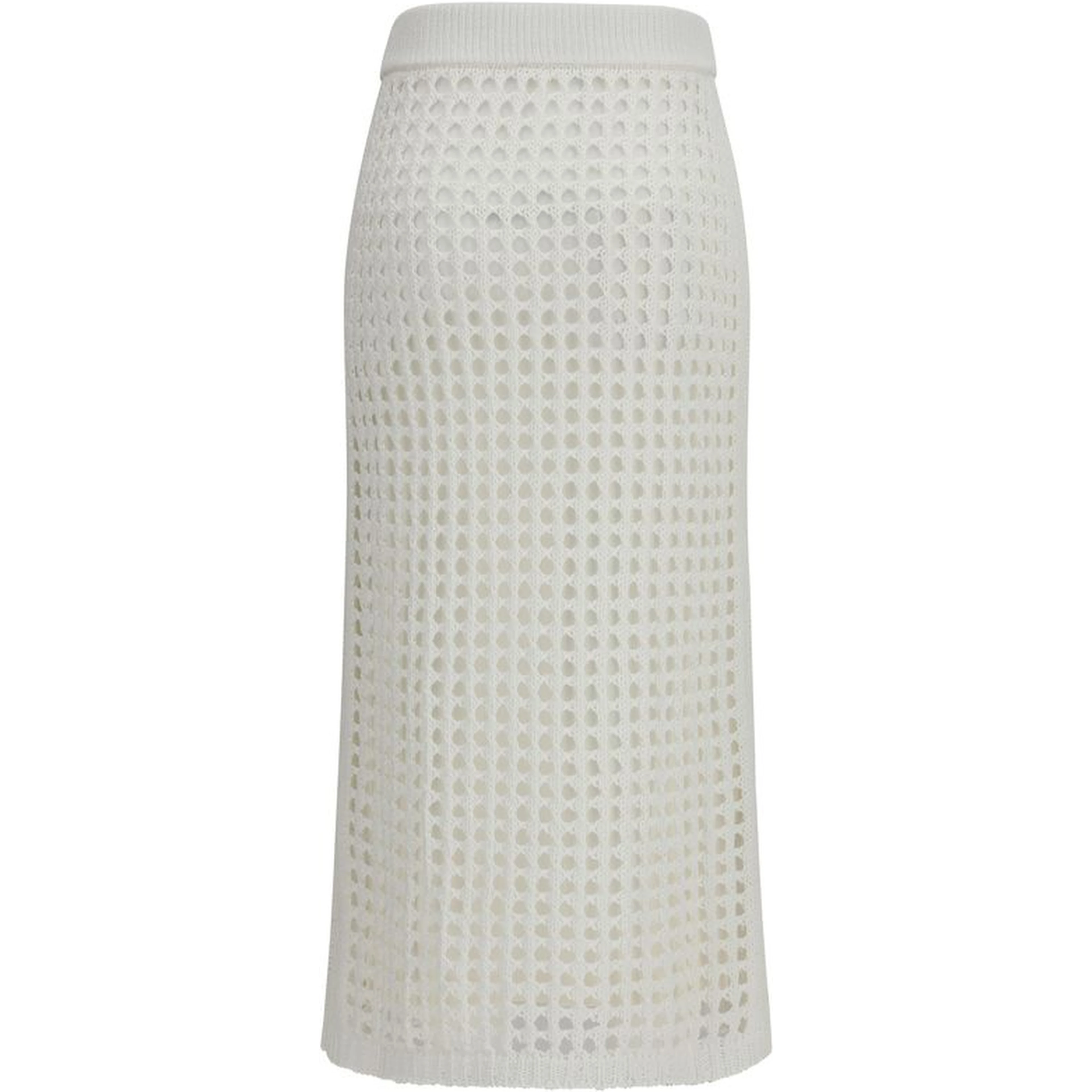 White Cotton Midi Skirt