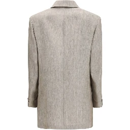 Beige Linen Blazer