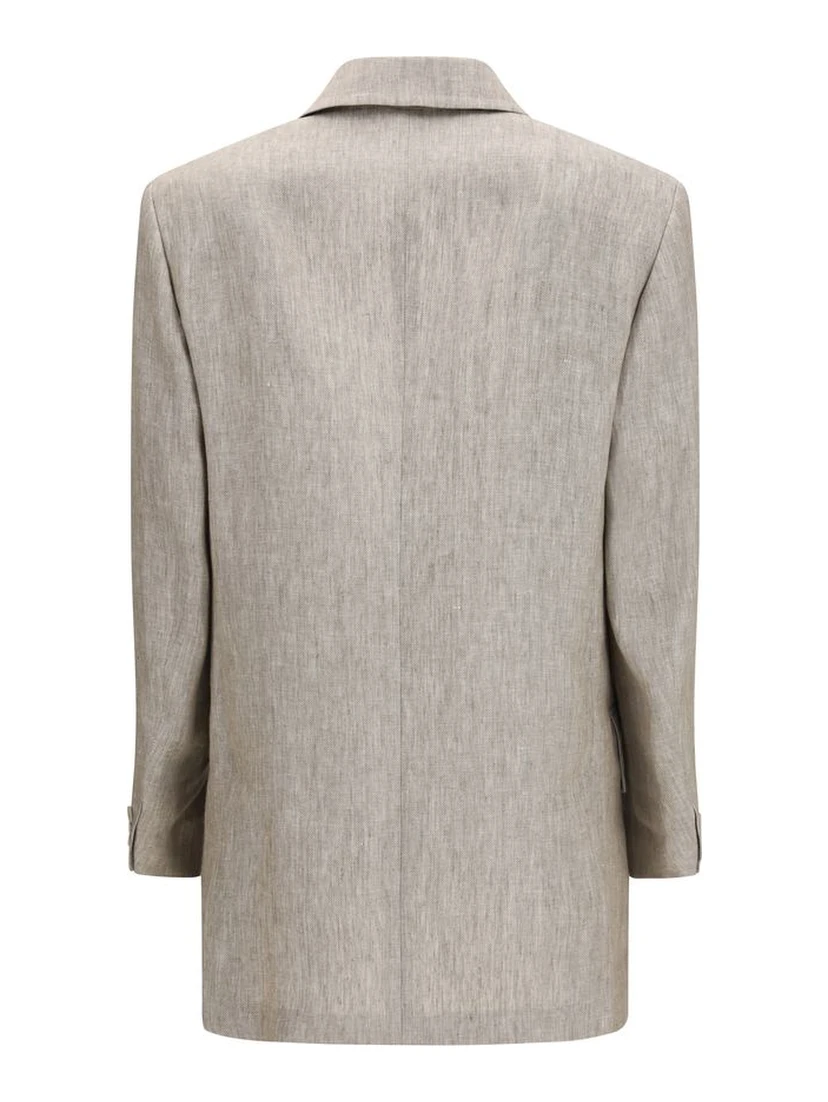 Beige Linen Blazer