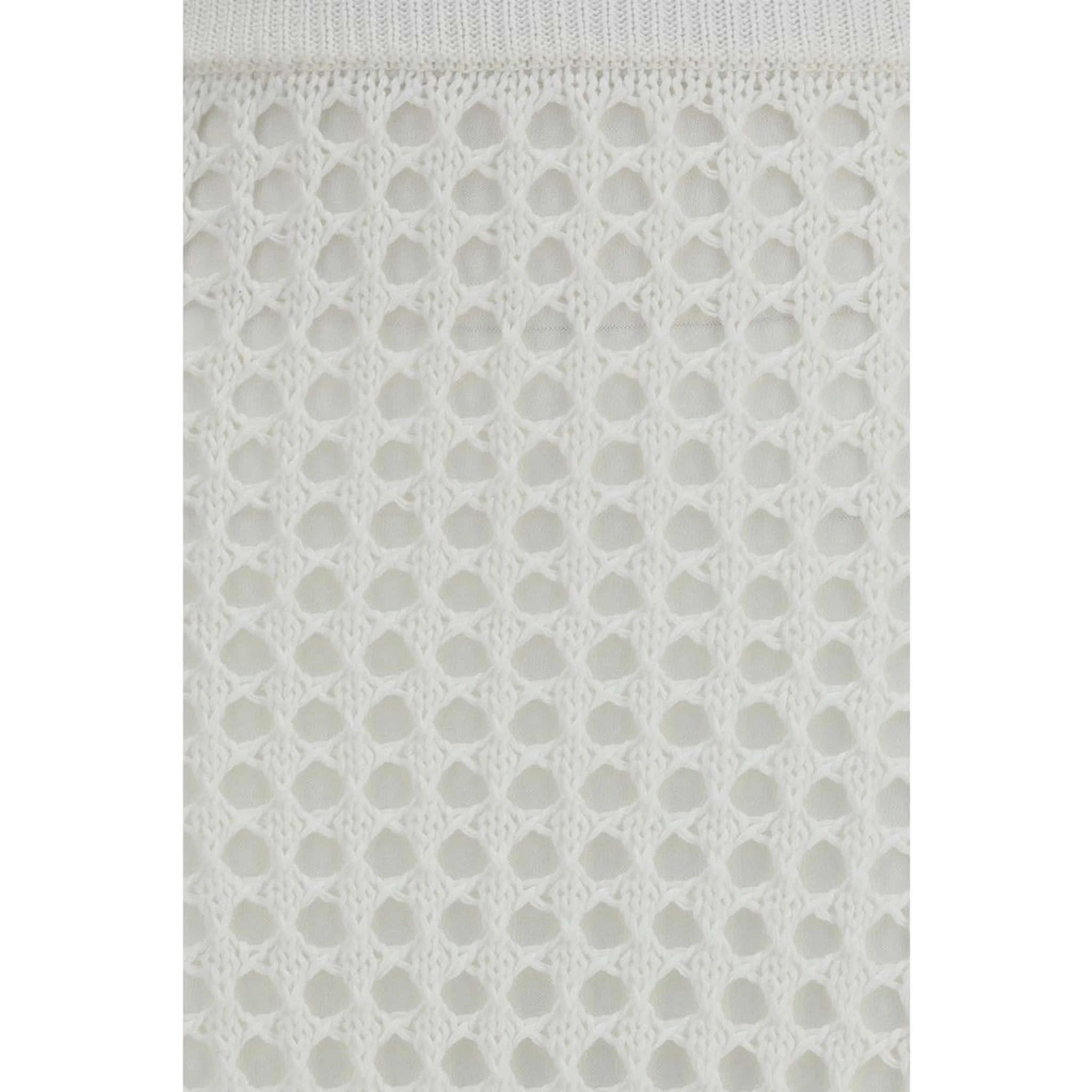 White Cotton Midi Skirt