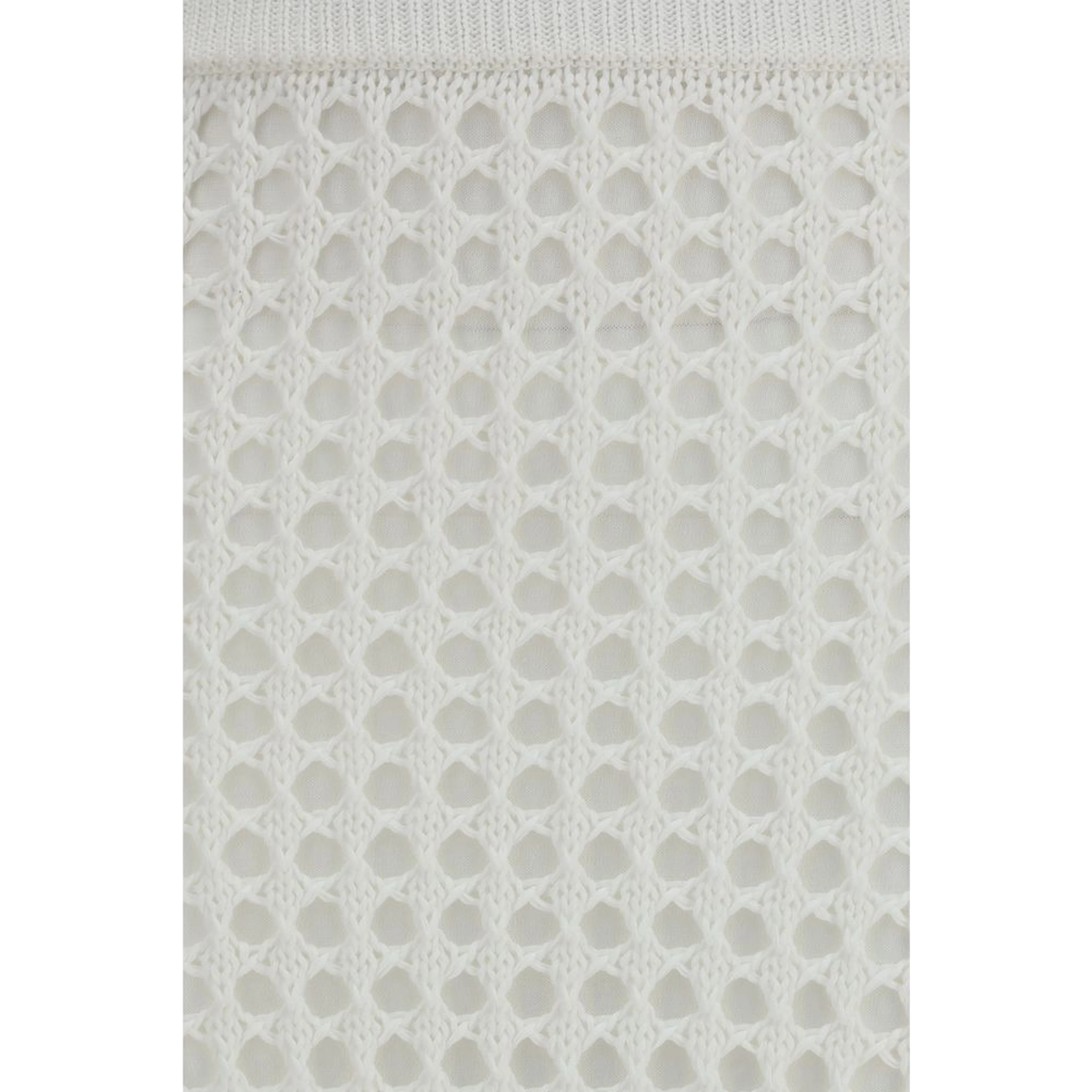 White Cotton Midi Skirt