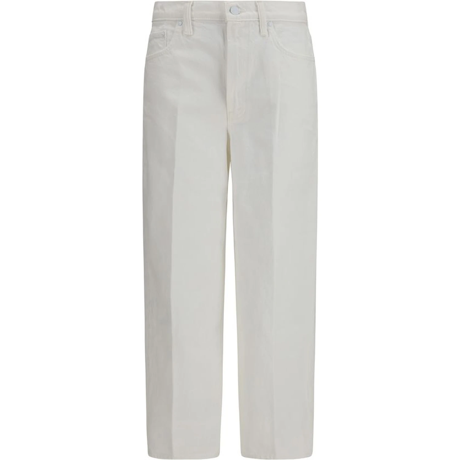 White Cotton Bootcut Jeans