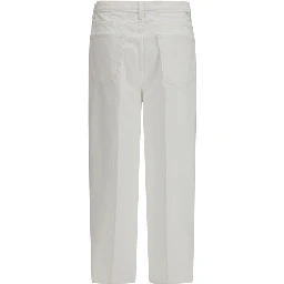 White Cotton Bootcut Jeans