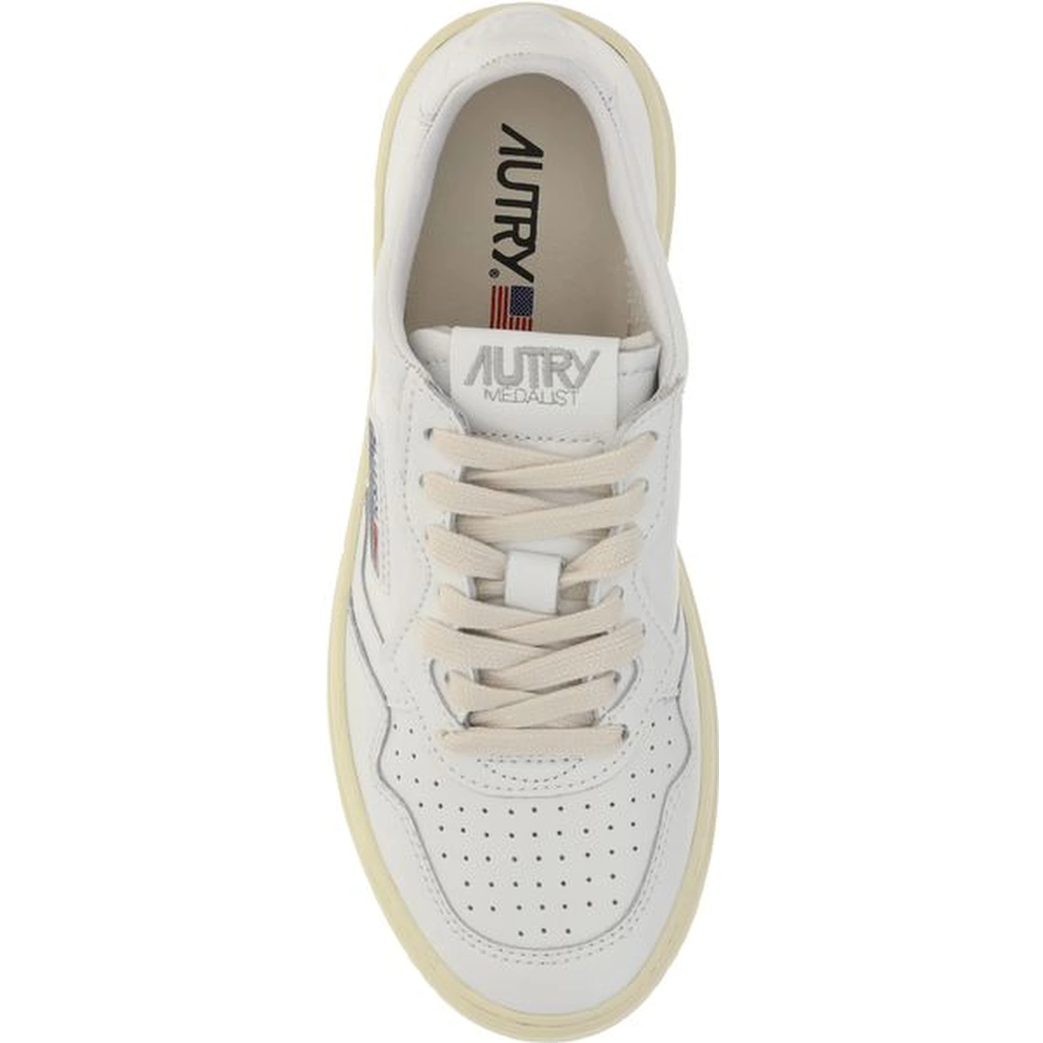 حذاء رياضي منخفض من جلد العجل الأبيض من بوس توروس