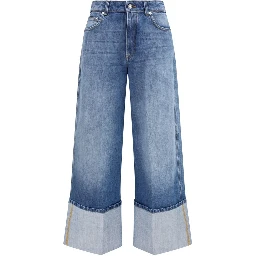 جينز قطني أزرق