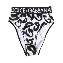 Black White Graphic Logo High Brief Underwear