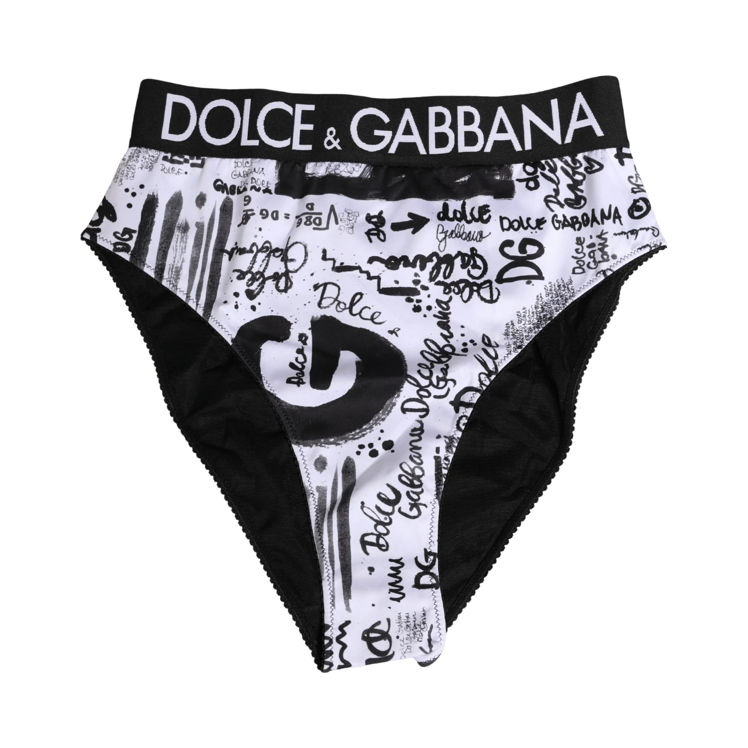 Black White Graphic Logo High Brief Underwear