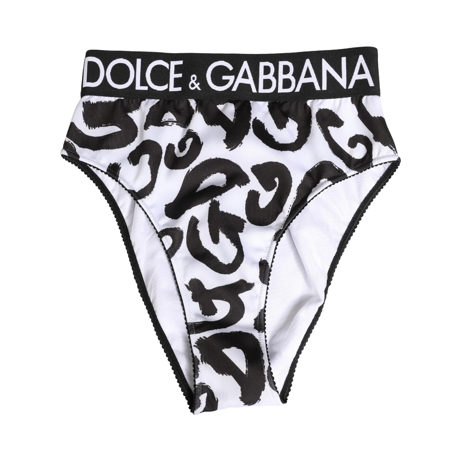 Black White Graphic Logo High Brief Underwear