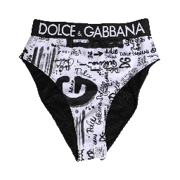 Black White Graphic Logo High Brief Underwear