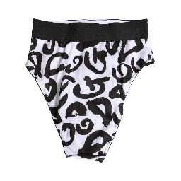 Black White Graphic Logo High Brief Underwear