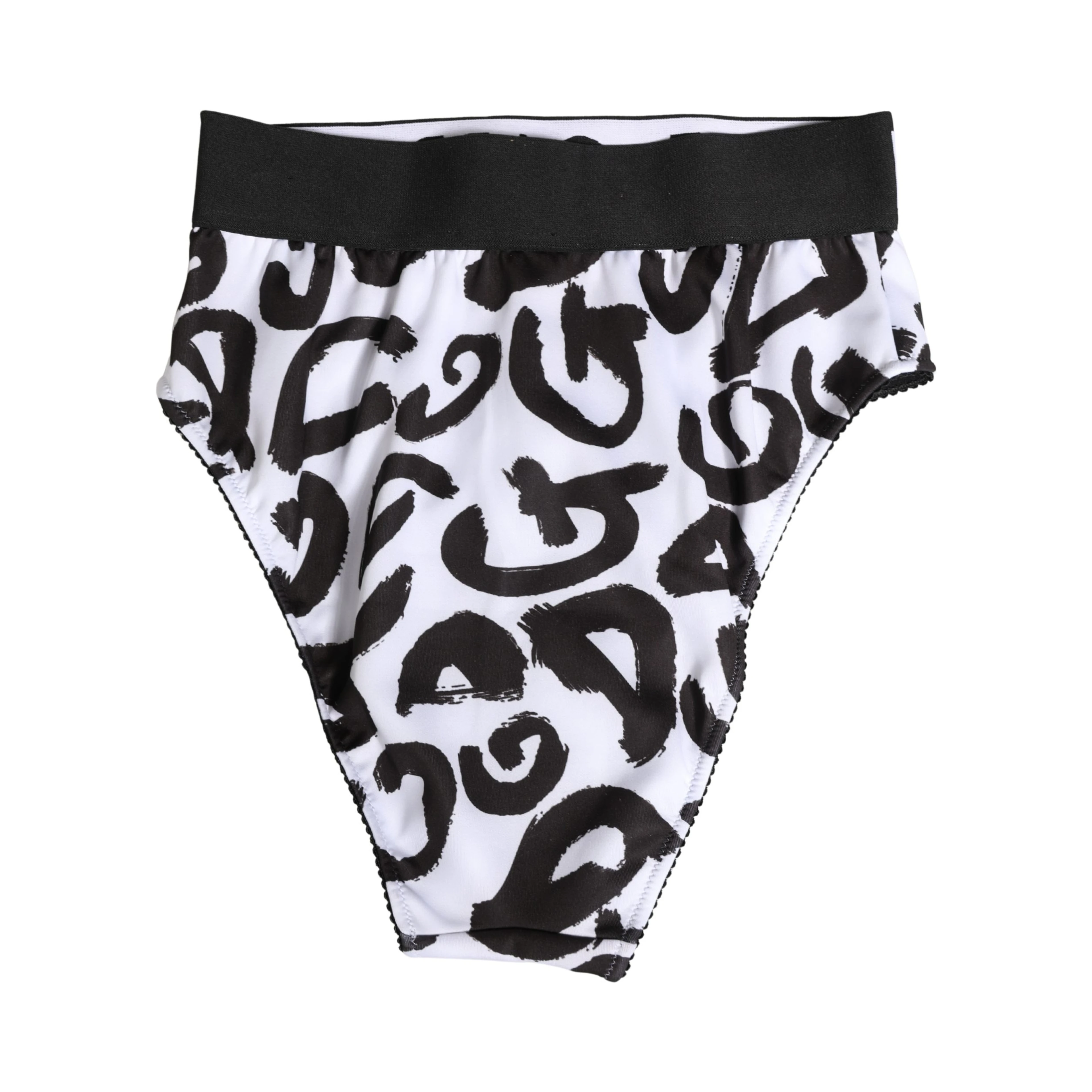 Black White Graphic Logo High Brief Underwear