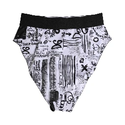 Black White Graphic Logo High Brief Underwear