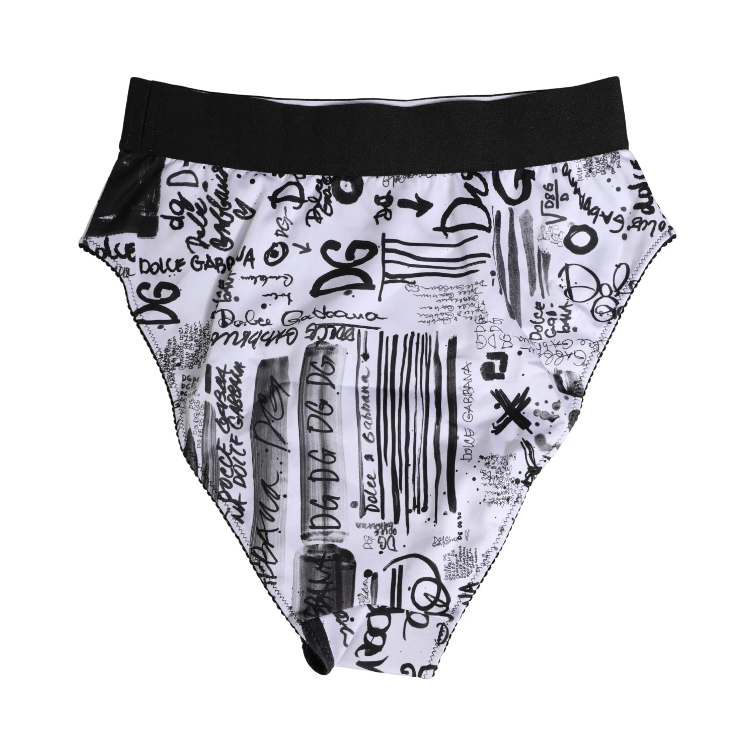 Black White Graphic Logo High Brief Underwear