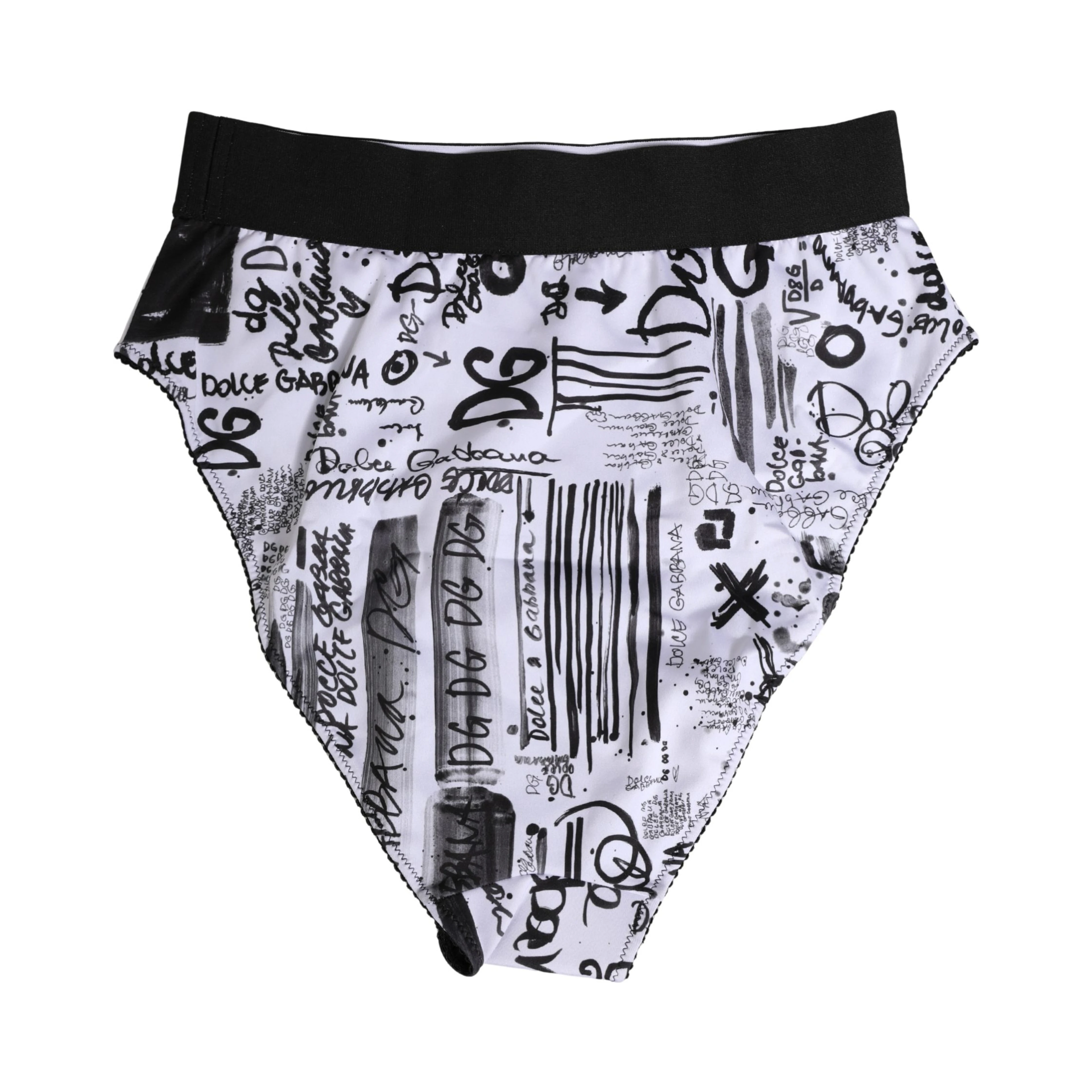 Black White Graphic Logo High Brief Underwear