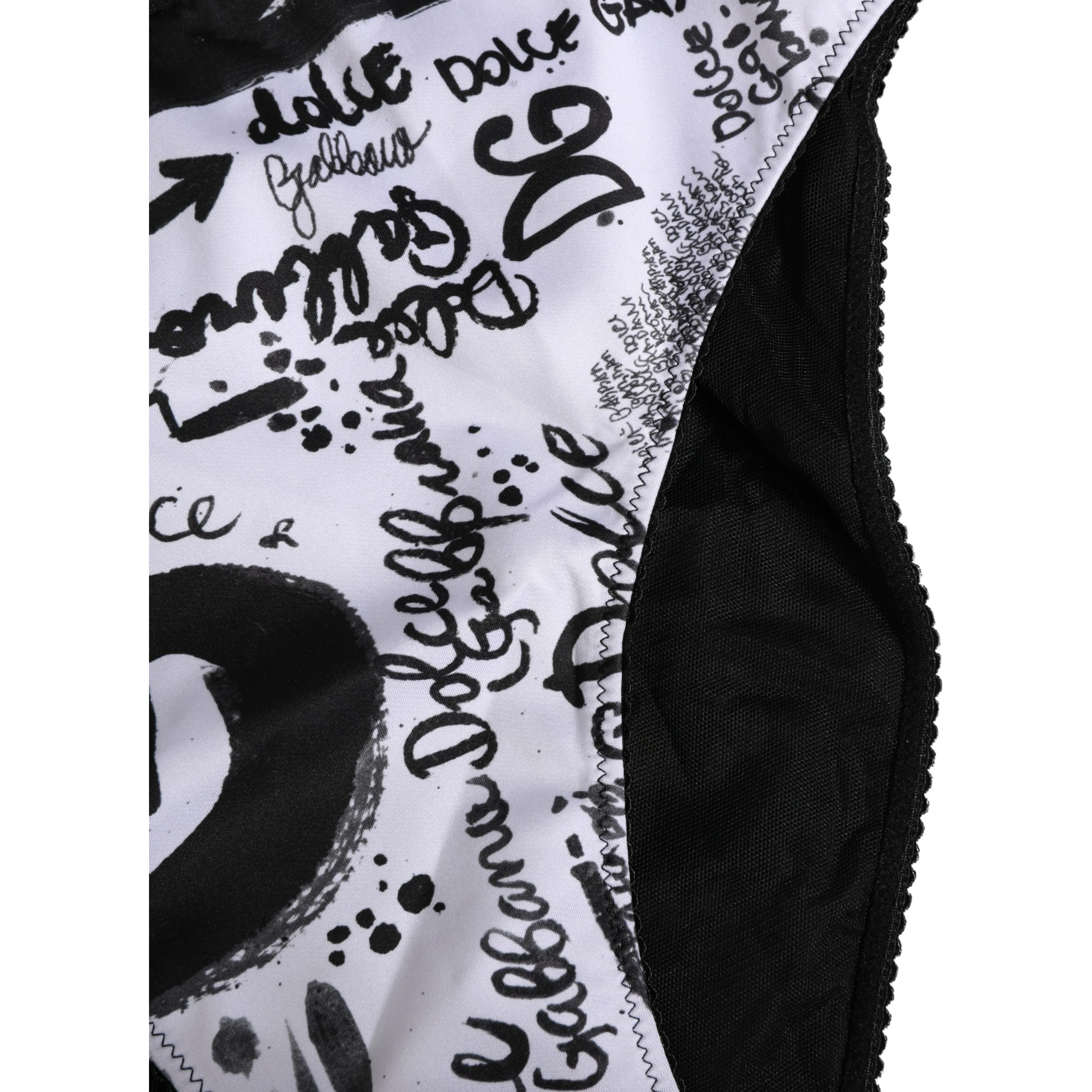 Black White Graphic Logo High Brief Underwear