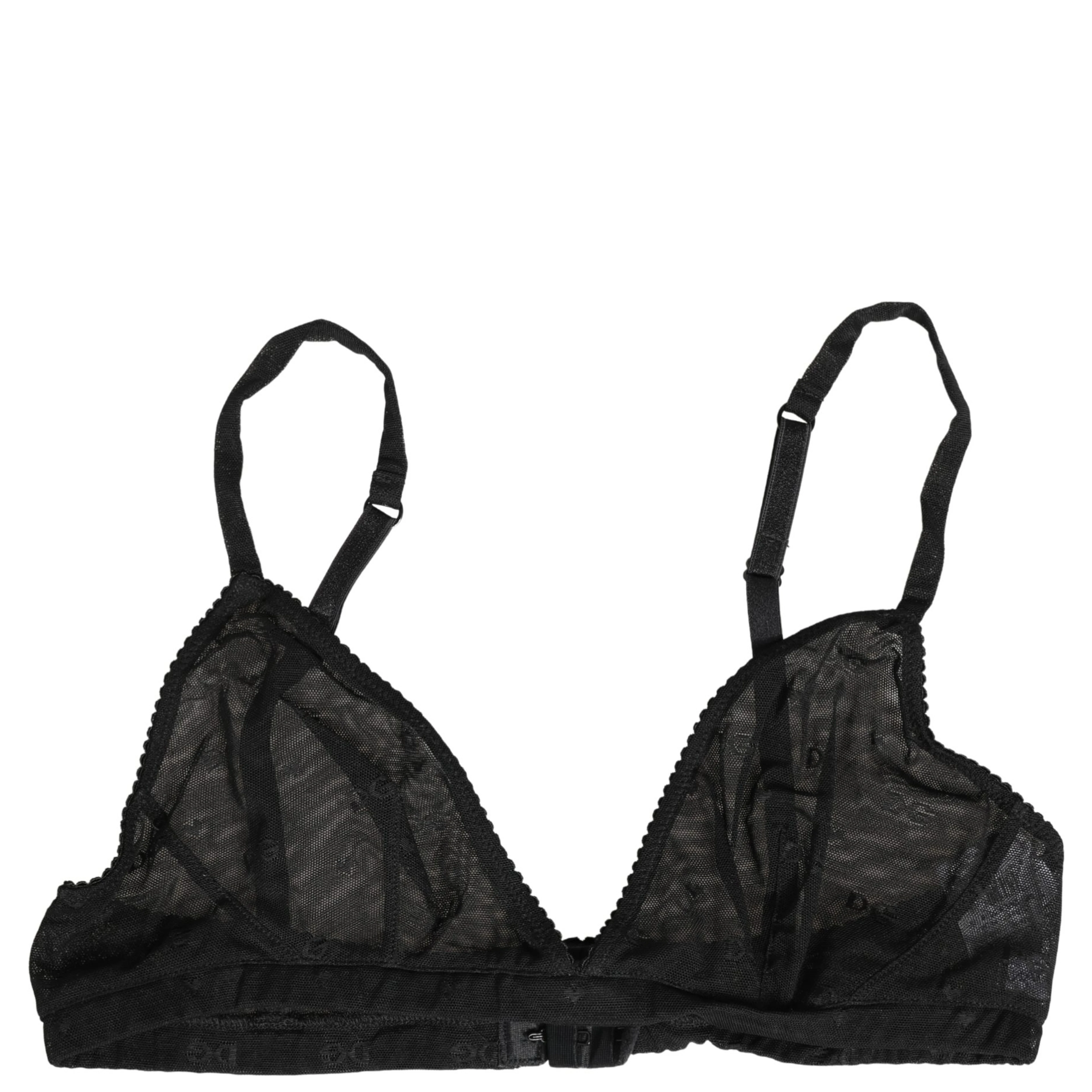 Black Nylon Stretch Soft Cup Brassiere Underwear