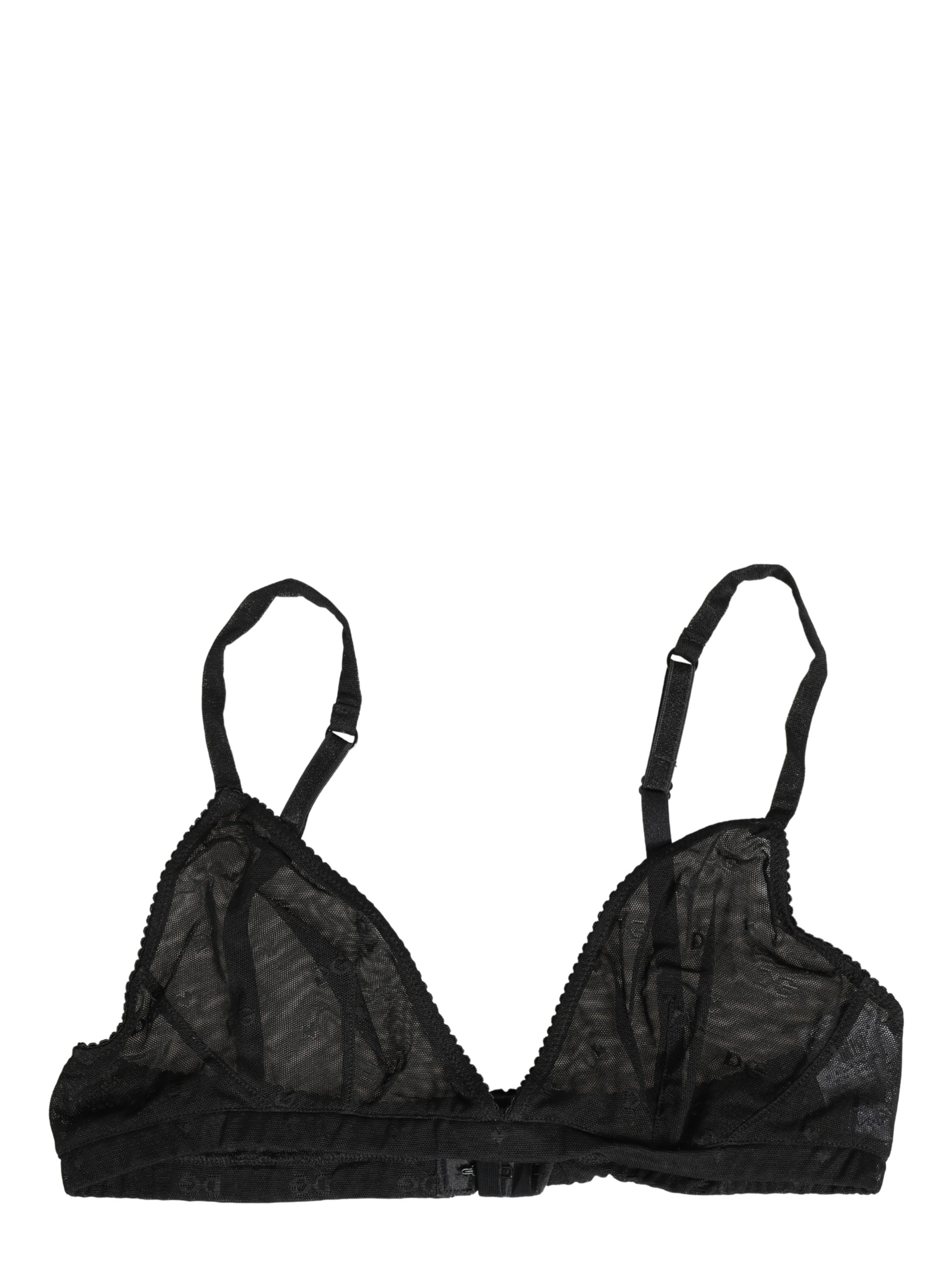 Black Nylon Stretch Soft Cup Brassiere Underwear