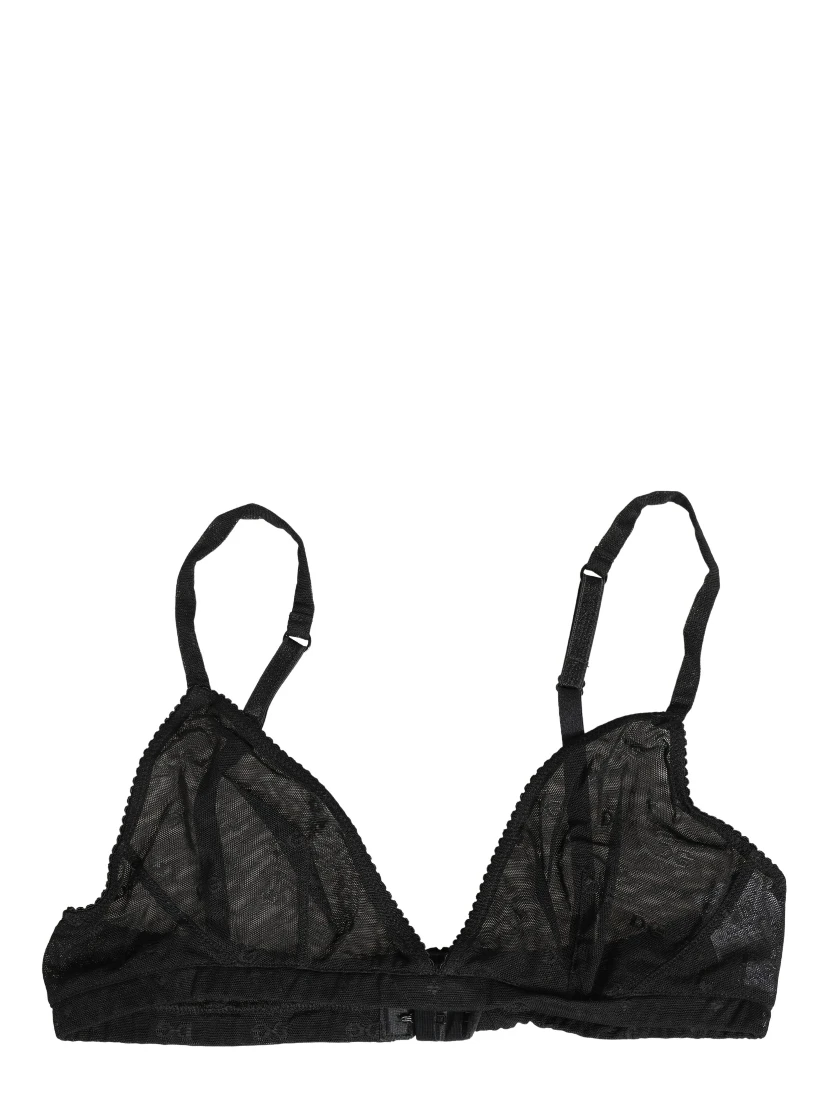 Black Nylon Stretch Soft Cup Brassiere Underwear
