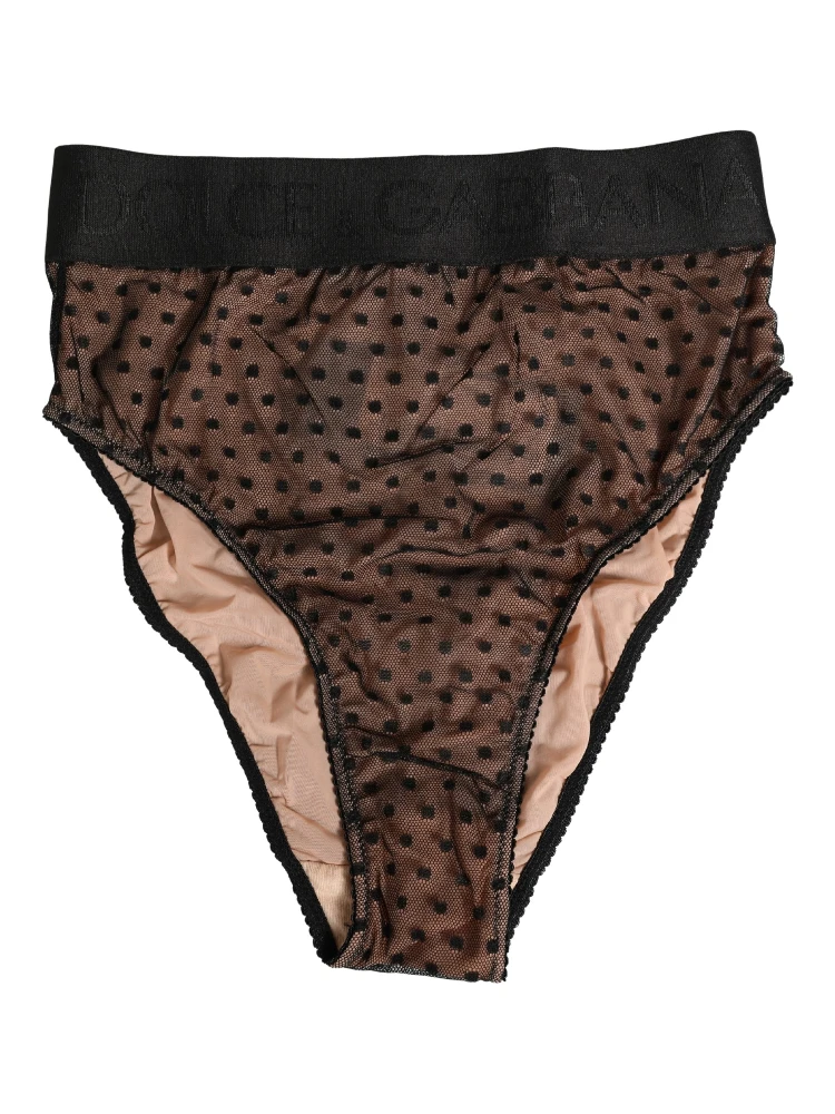 Black Beige Polka Dot Butterfly Brief Underwear