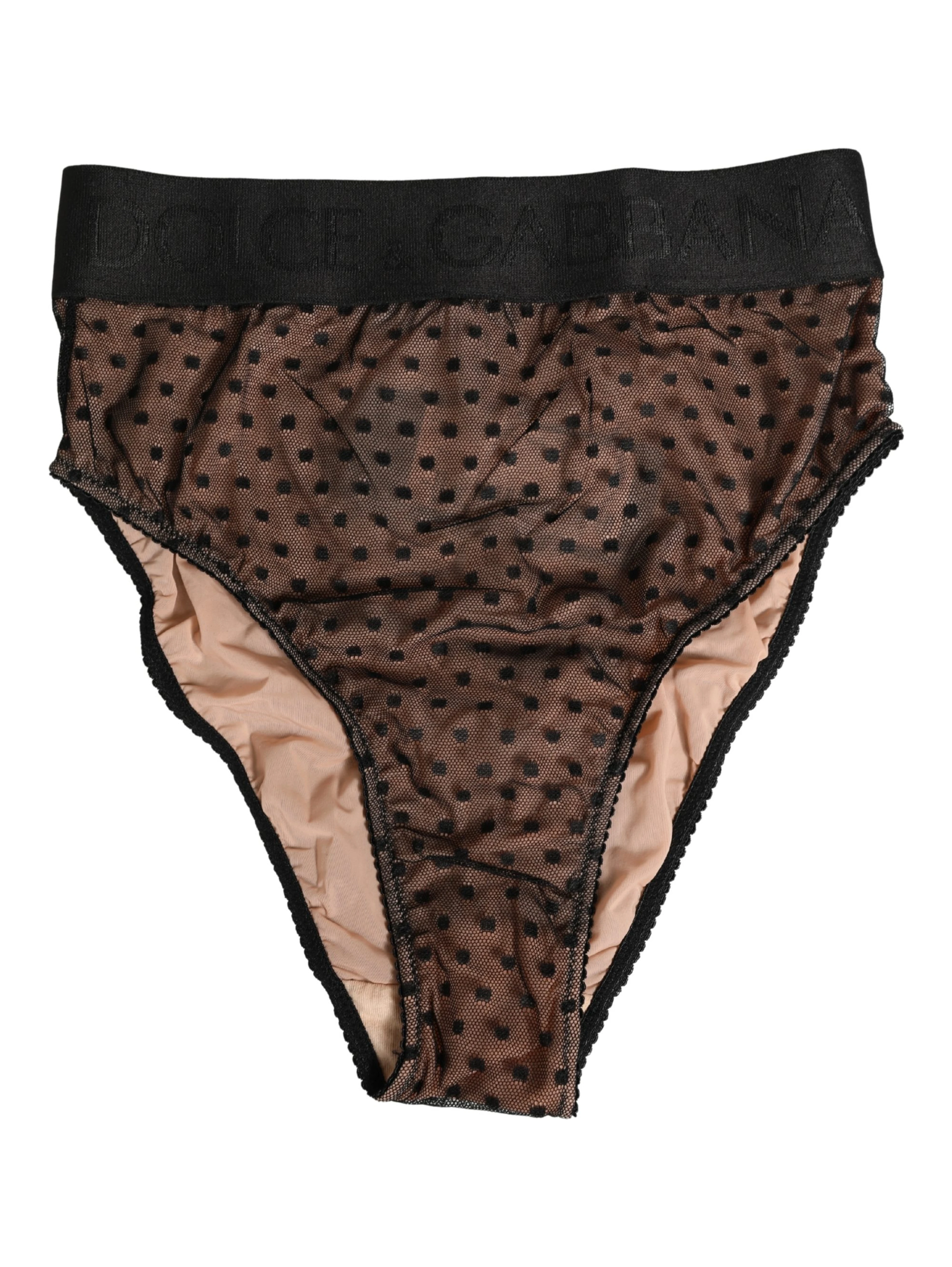 Black Beige Polka Dot Butterfly Brief Underwear