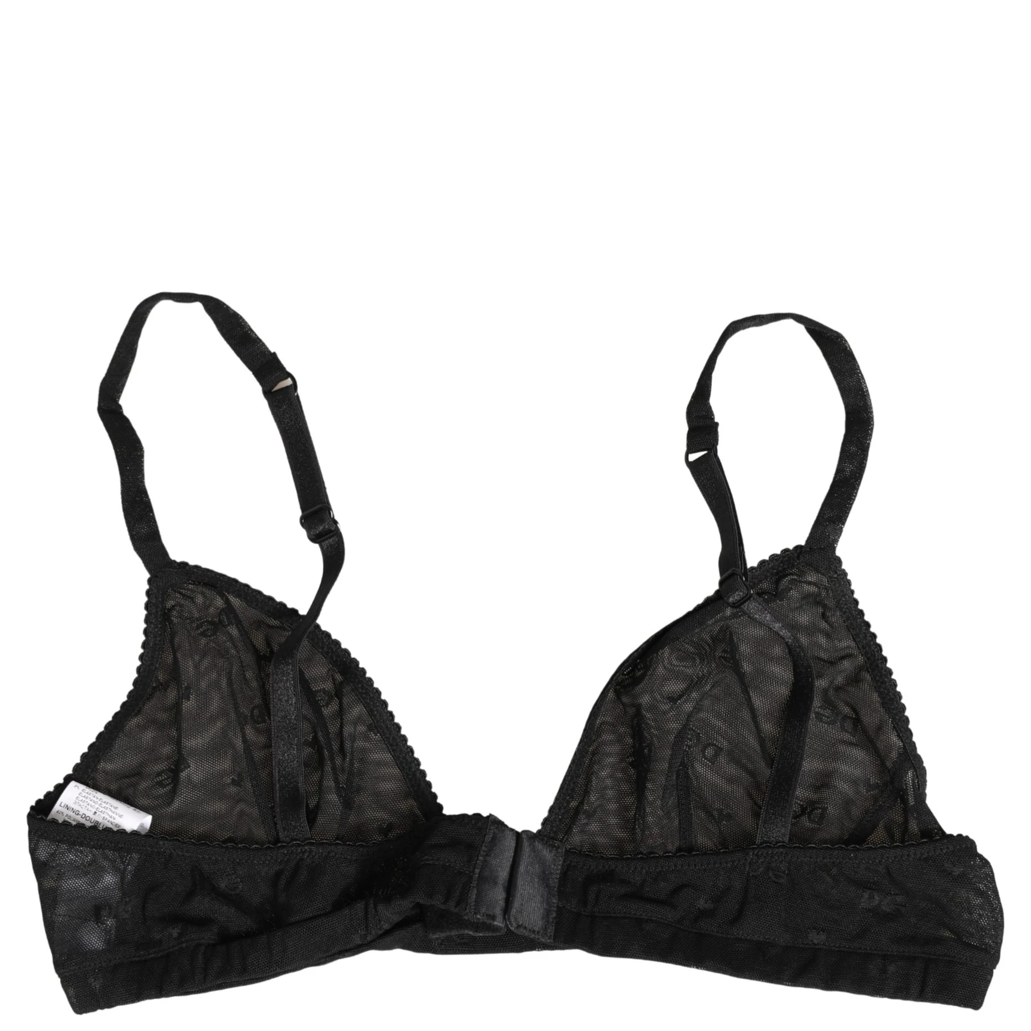 Black Nylon Stretch Soft Cup Brassiere Underwear