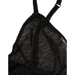 Black Nylon Stretch Soft Cup Brassiere Underwear