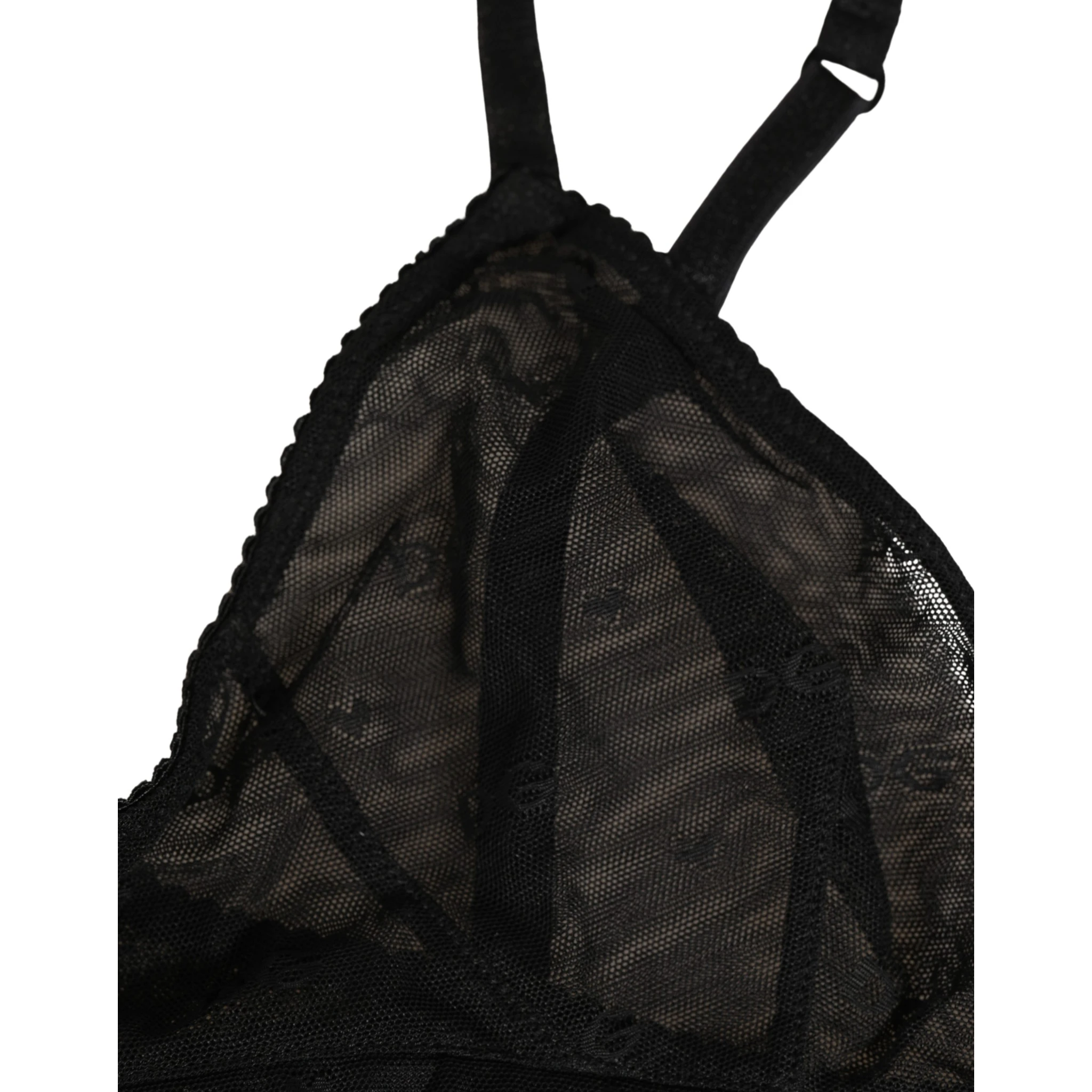 Black Nylon Stretch Soft Cup Brassiere Underwear