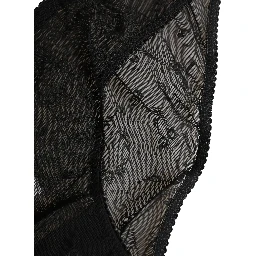 Black Sheer Mesh Lace Logo Brief Panty Underwear