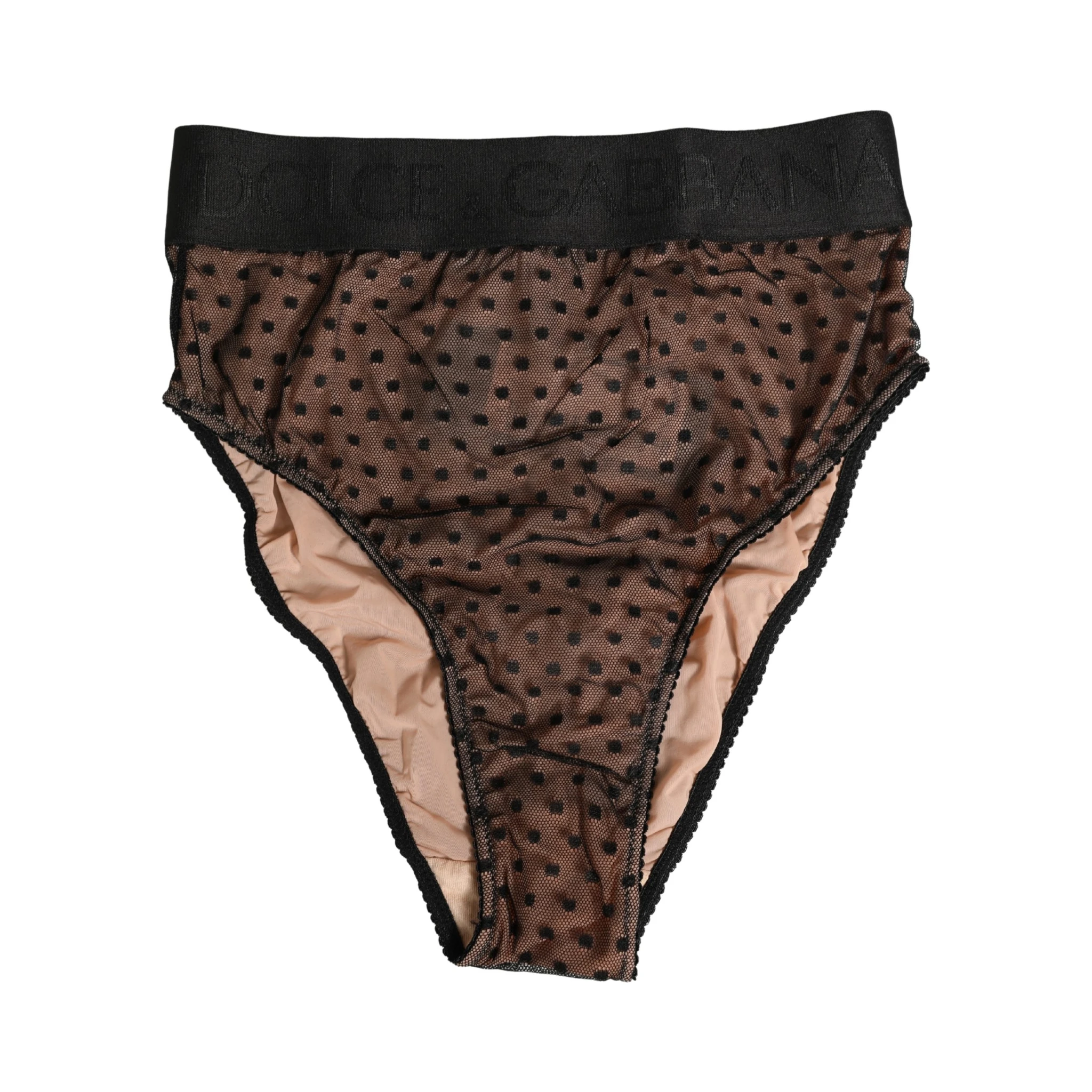 Black Beige Polka Dot Butterfly Brief Underwear