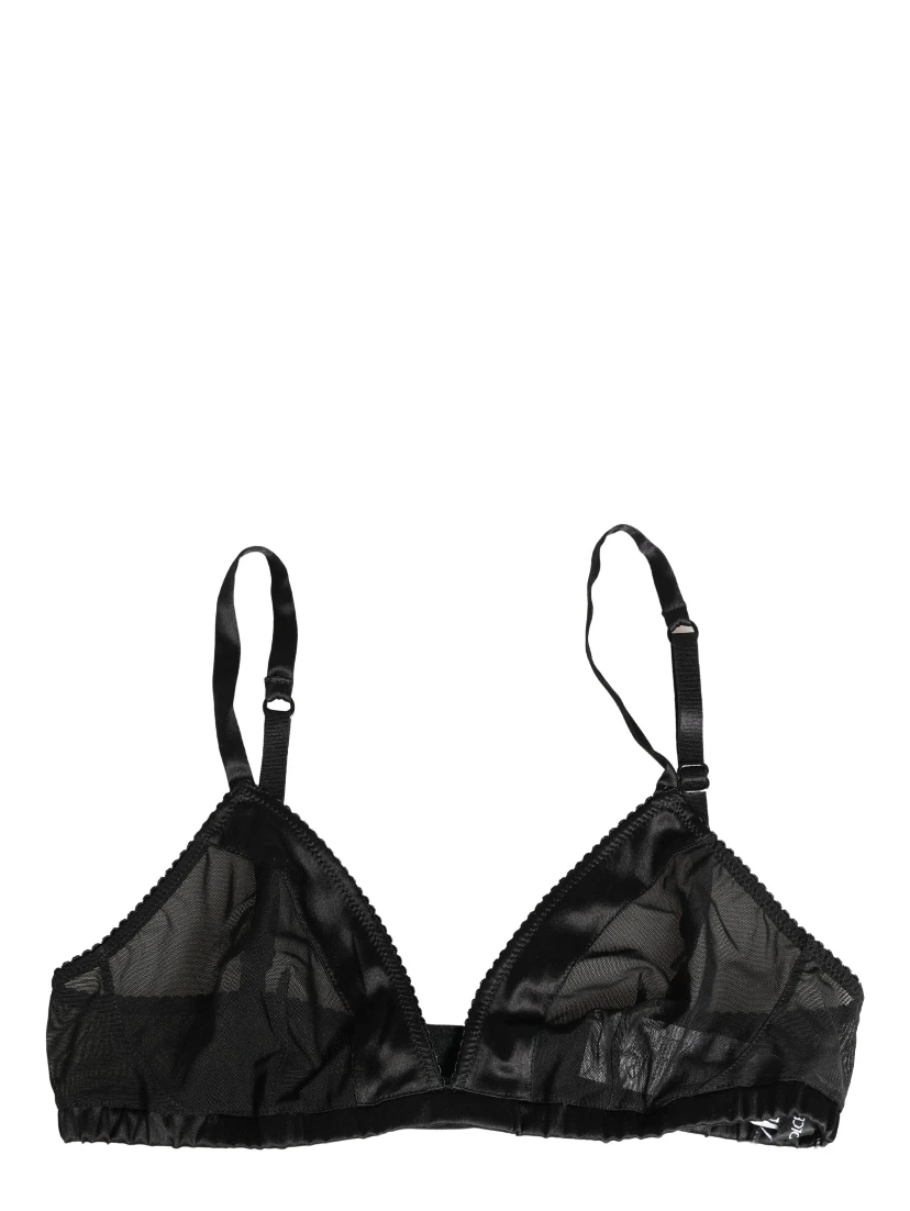 Black Nylon Stretch Soft Cup Brassiere Underwear