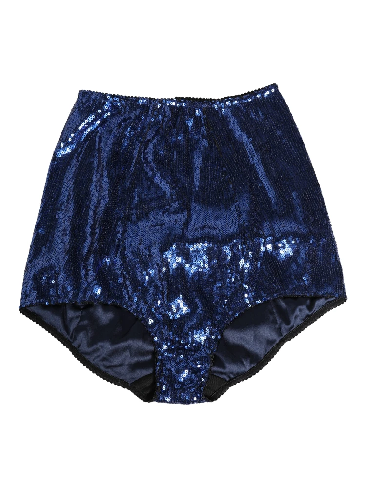 Blue Sequined High Waist Girdle Panty Underwear