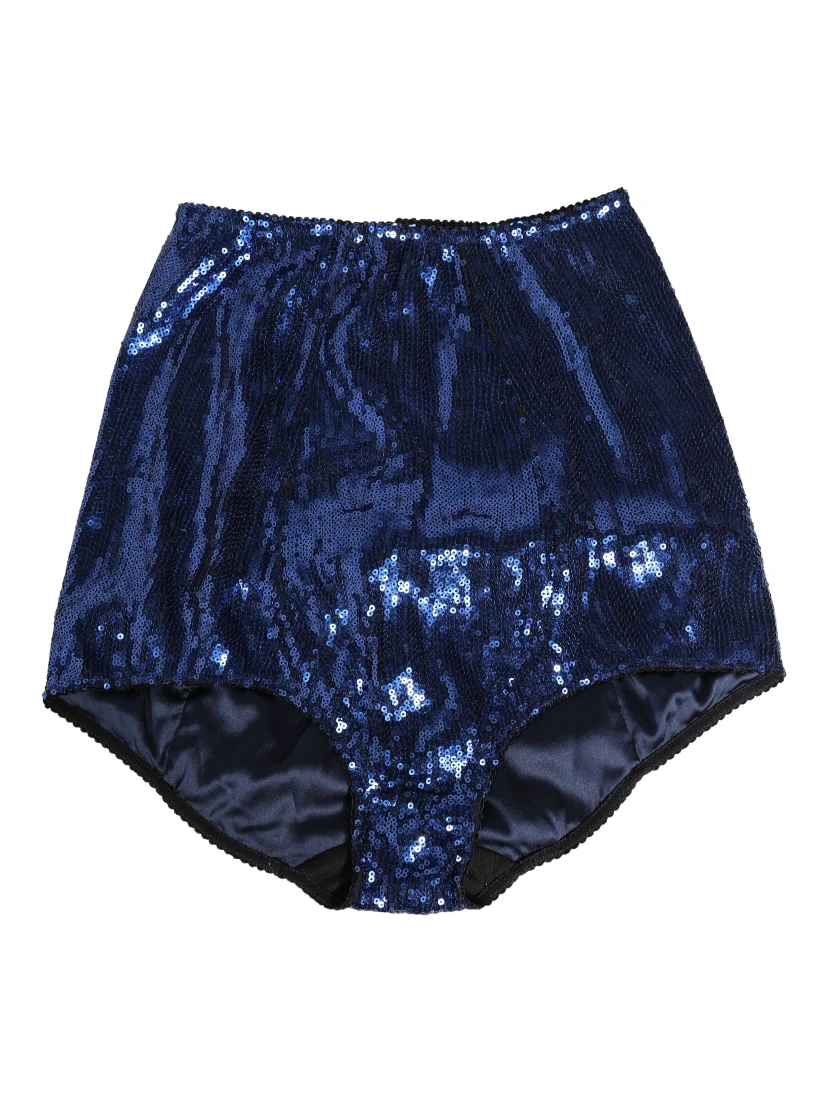 Blue Sequined High Waist Girdle Panty Underwear