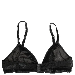 Black Nylon Stretch Soft Cup Brassiere Underwear