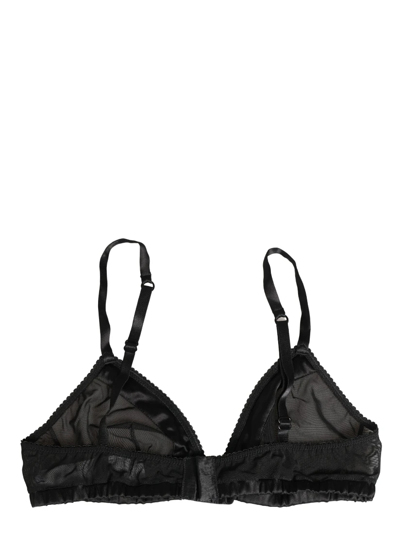 Black Nylon Stretch Soft Cup Brassiere Underwear