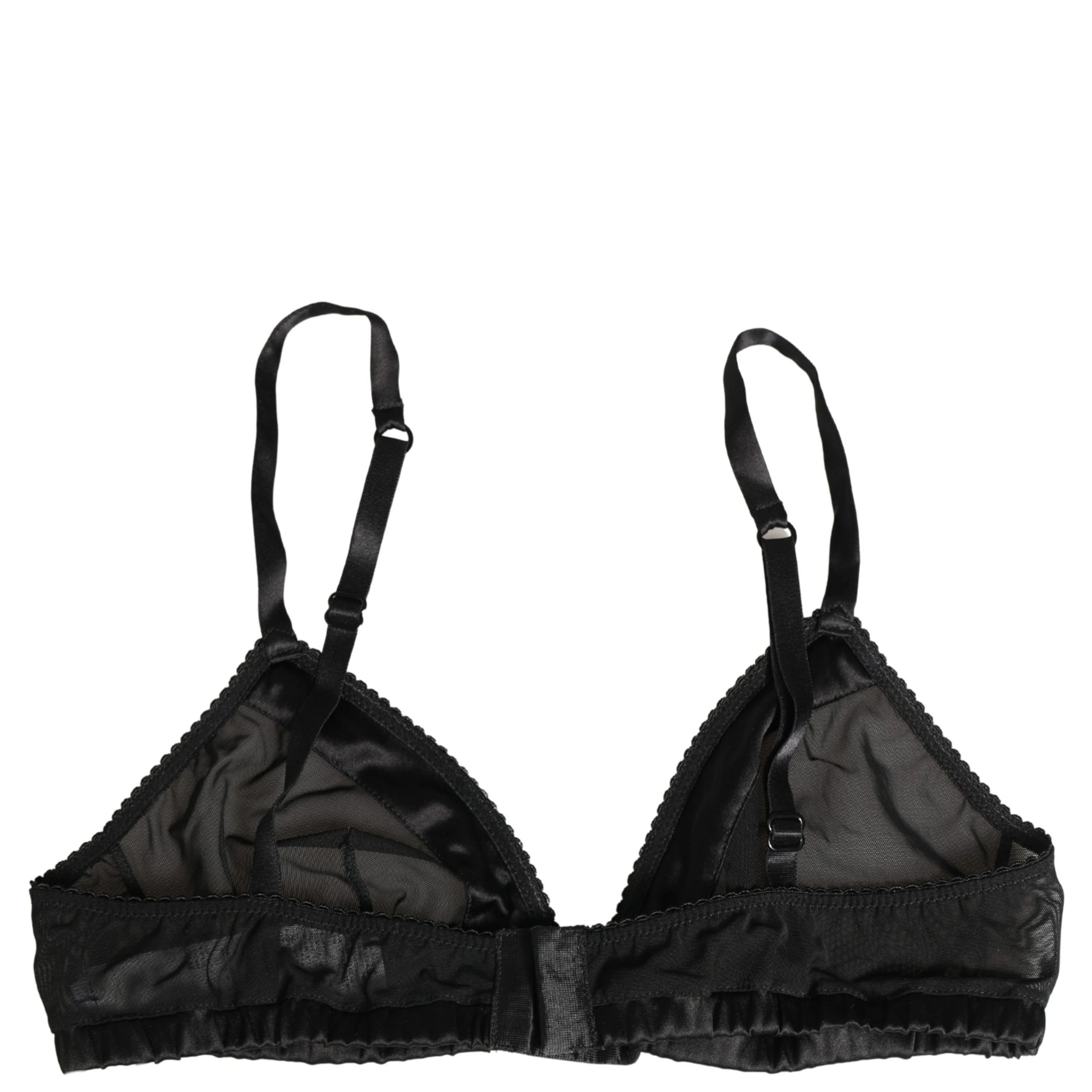Black Nylon Stretch Soft Cup Brassiere Underwear